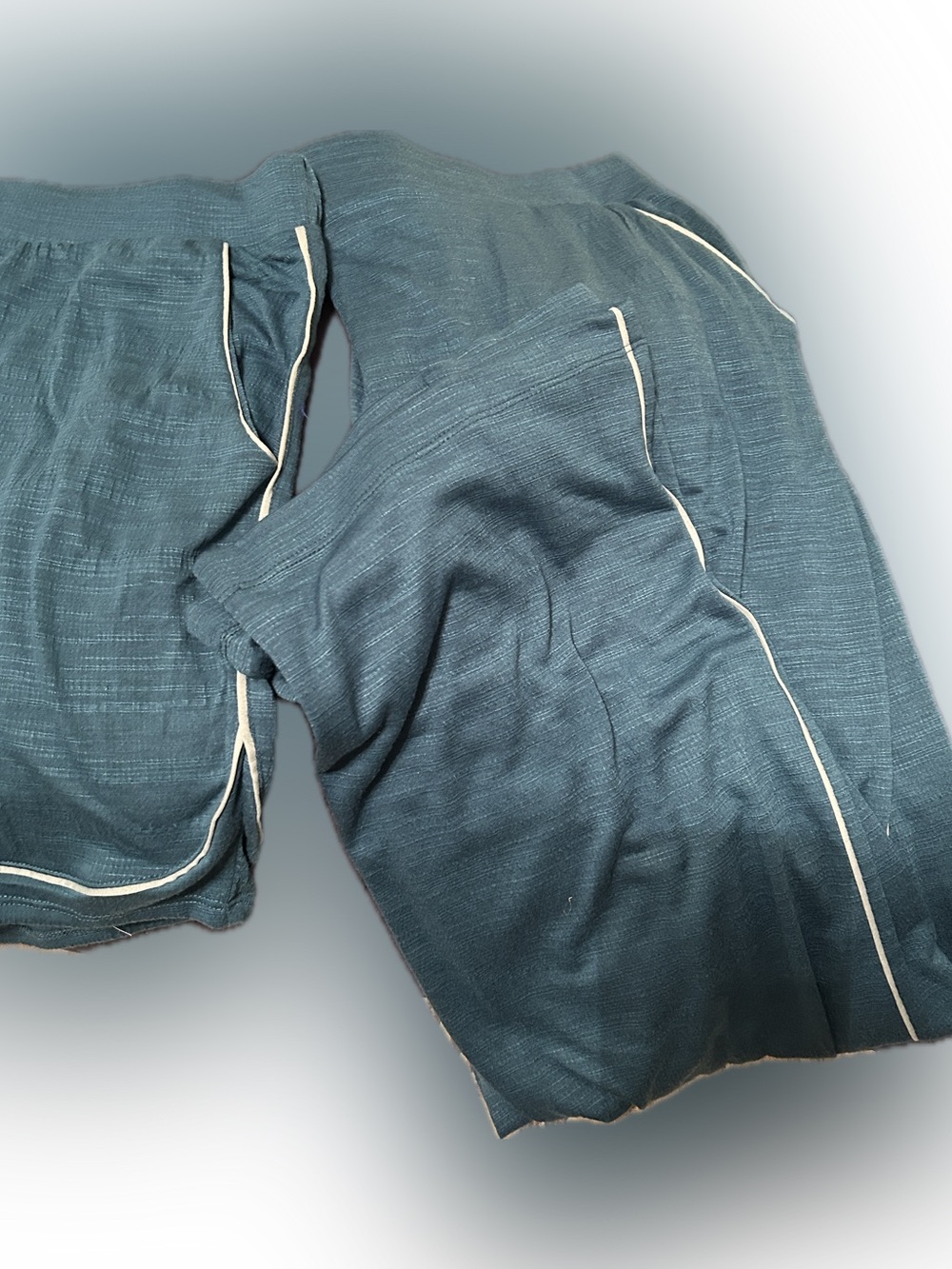 NWOT Teal Lounge Pants & Shorts Set has  Contrast Piping & Pockets
